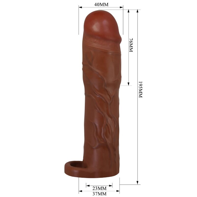 Pretty love - guaina per pene gerd con estensione 7,6 cm mulatto