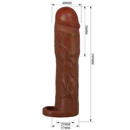 Pretty love - guaina per pene gerd con estensione 7,6 cm mulatto