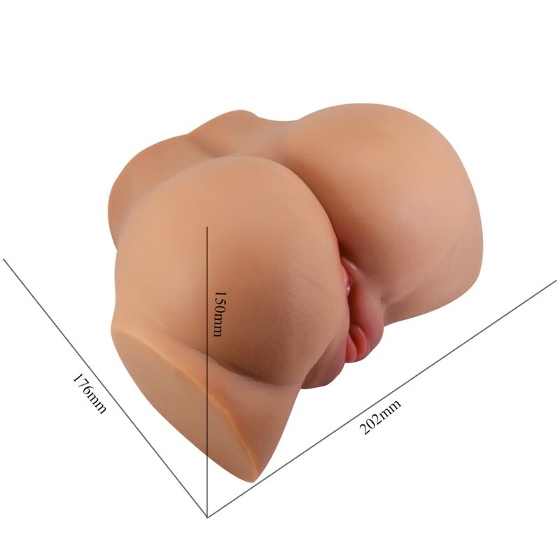 Crazy Bull - vibromasseur Emilia Ass avec vagin et anus réalistes, couleur chair, télécommande
