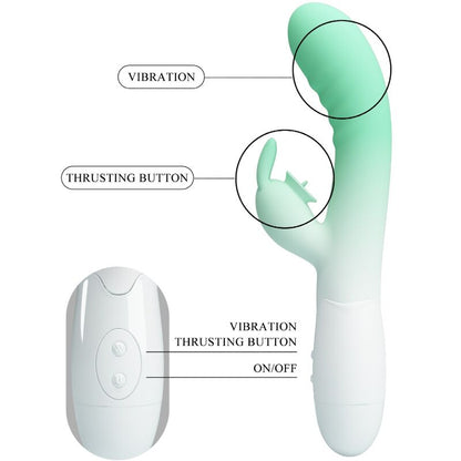 PRETTY LOVE - VIBRATORE CONIGLIO CERBERUS 3O VIBRAZIONI VERDE