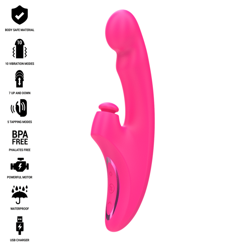 VIBRADOR INTENSO - EMI 13.5 CM MULTIFUNCIÓN 3 EN 1 10 VIBRACIONES ROSA