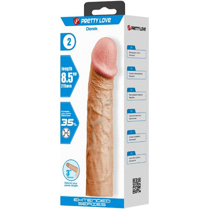 Pretty love - derek guaina per pene con estensione da 7,6 cm flesh