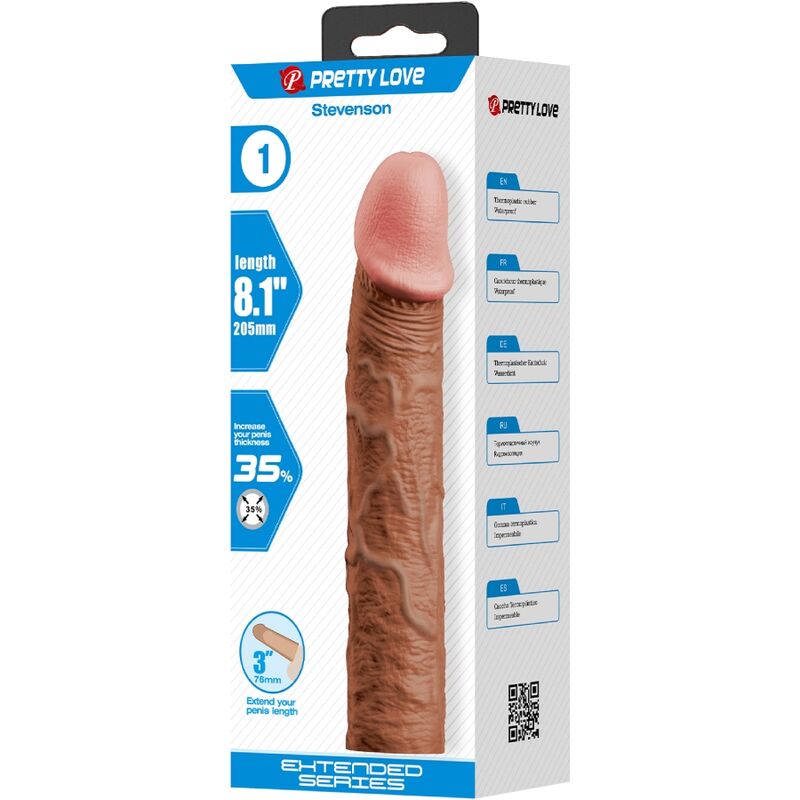 Pretty love - stevenson guaina per pene con estensione da 7,6 cm mulatto