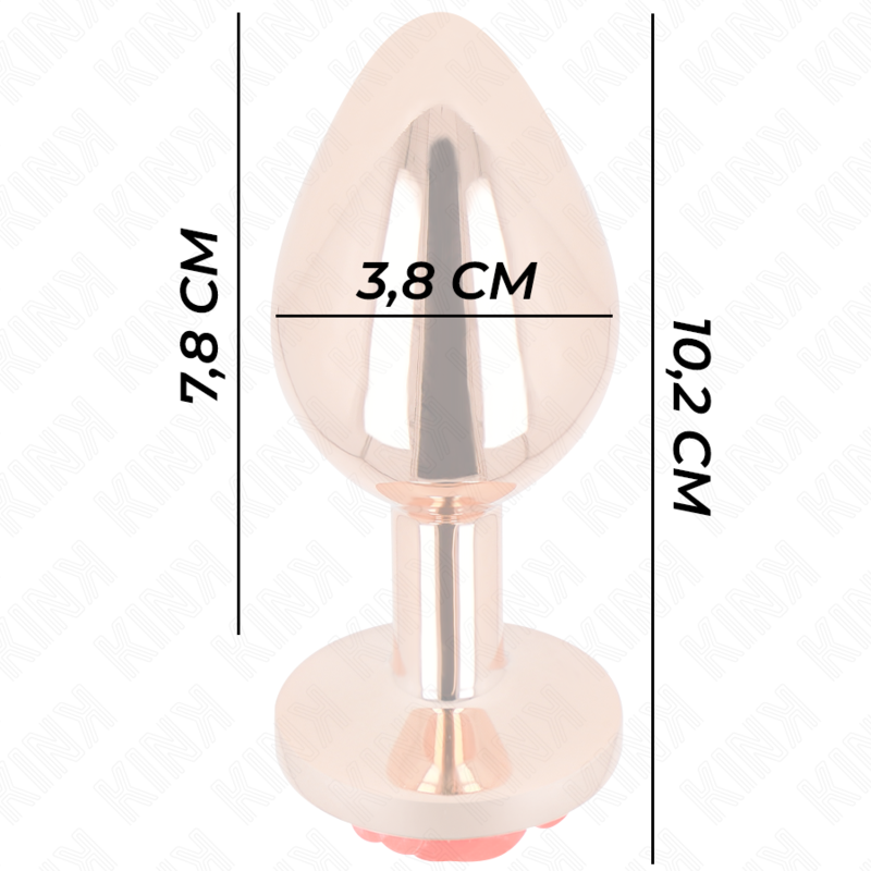 Kink - plug anale in oro rosa con rosa rossa l