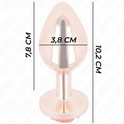 Kink - plug anale in oro rosa con rosa rossa l