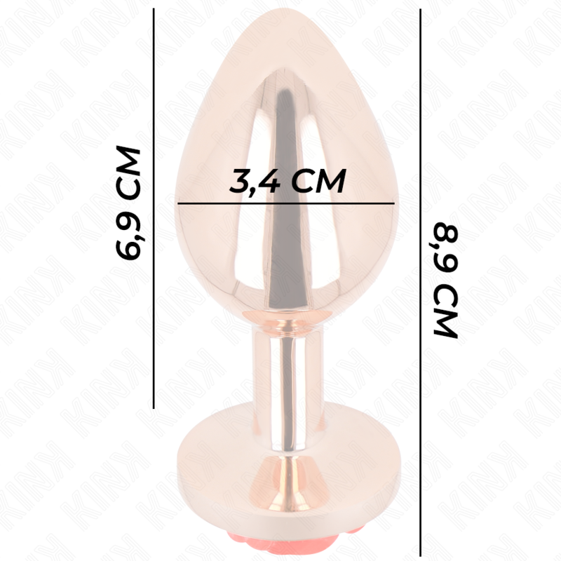 Kink - plug anale in oro rosa con rosa rossa m