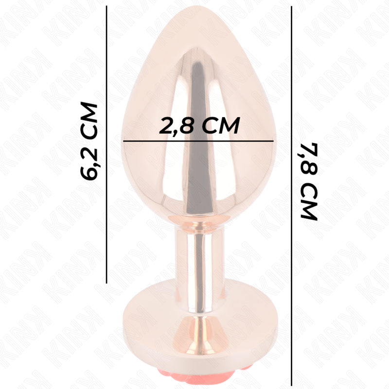 Kink - plug anale in oro rosa con rosa rossa s