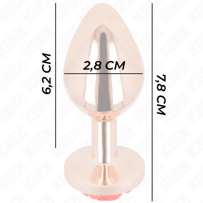 Kink - plug anale in oro rosa con rosa rossa s