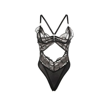 Subblime - 955212 body trasparente con pizzo nero cavato s/m