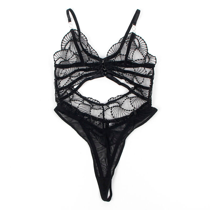 Subblime - 955212 body trasparente con pizzo nero cavato s/m
