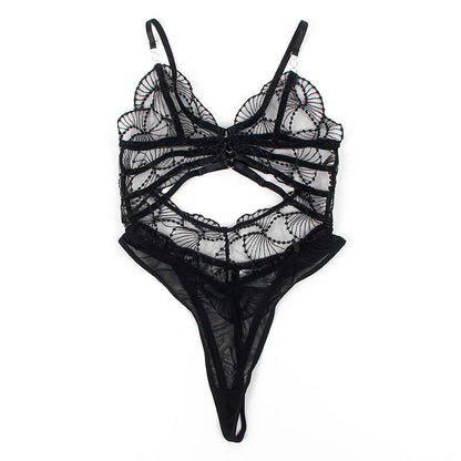 Subblime - 955212 body trasparente con pizzo nero cavato s/m