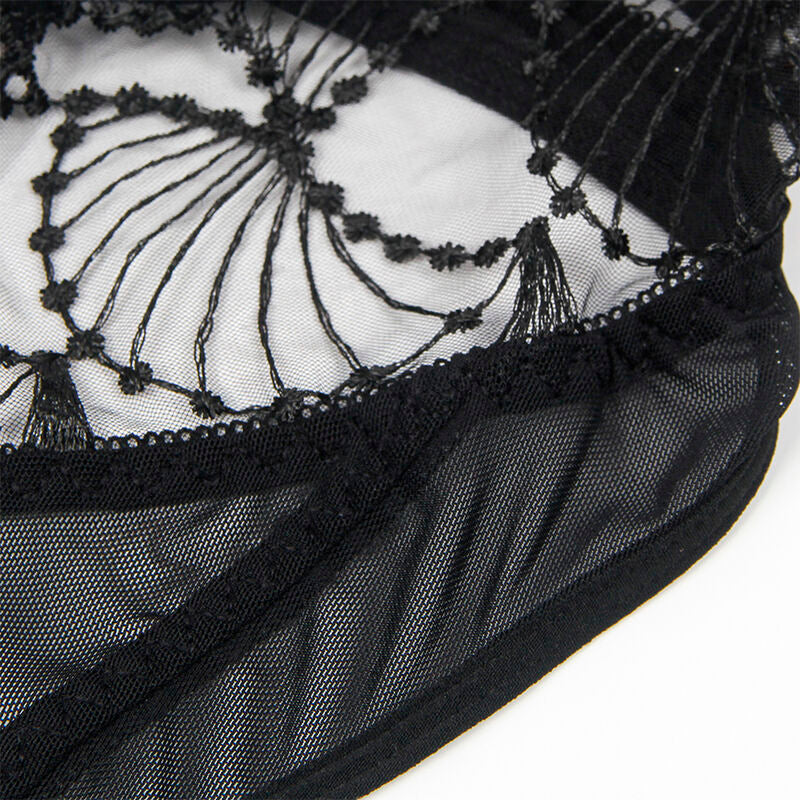 Subblime - 955229 body trasparente con pizzo cavato nero l/xl