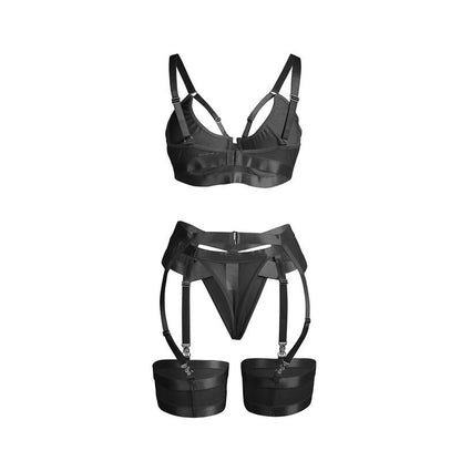 Subblime - 955243 reggiseno bondage nero con giarrettiera l/xl