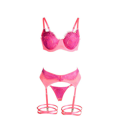 Subblime - 955359 completo reggiseno con pizzo e giacchetti rosa e viola s/m