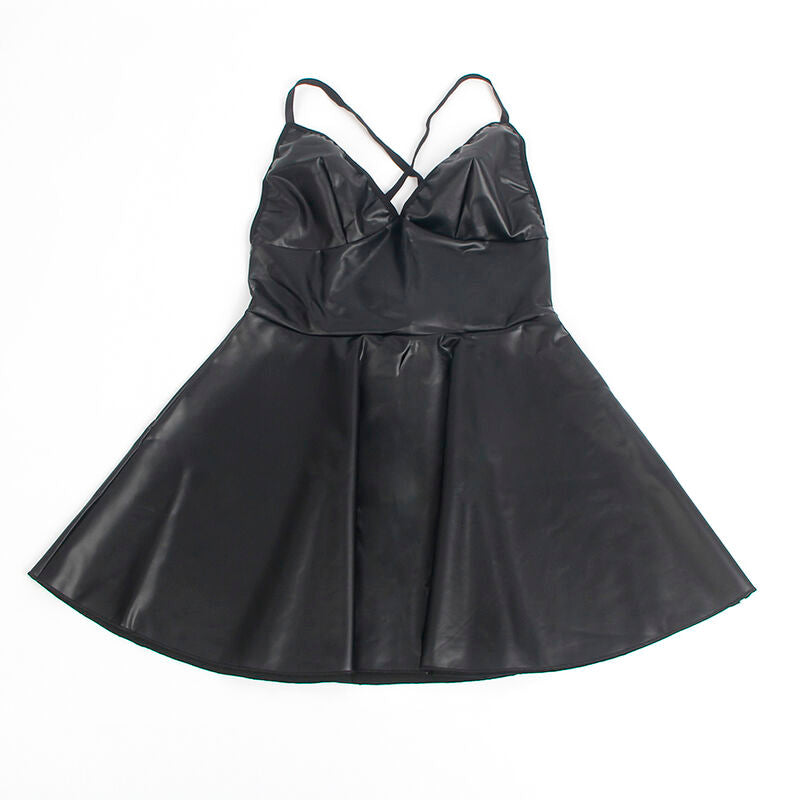 Subblime - 955373 abito con spalline in pelle nera s/m