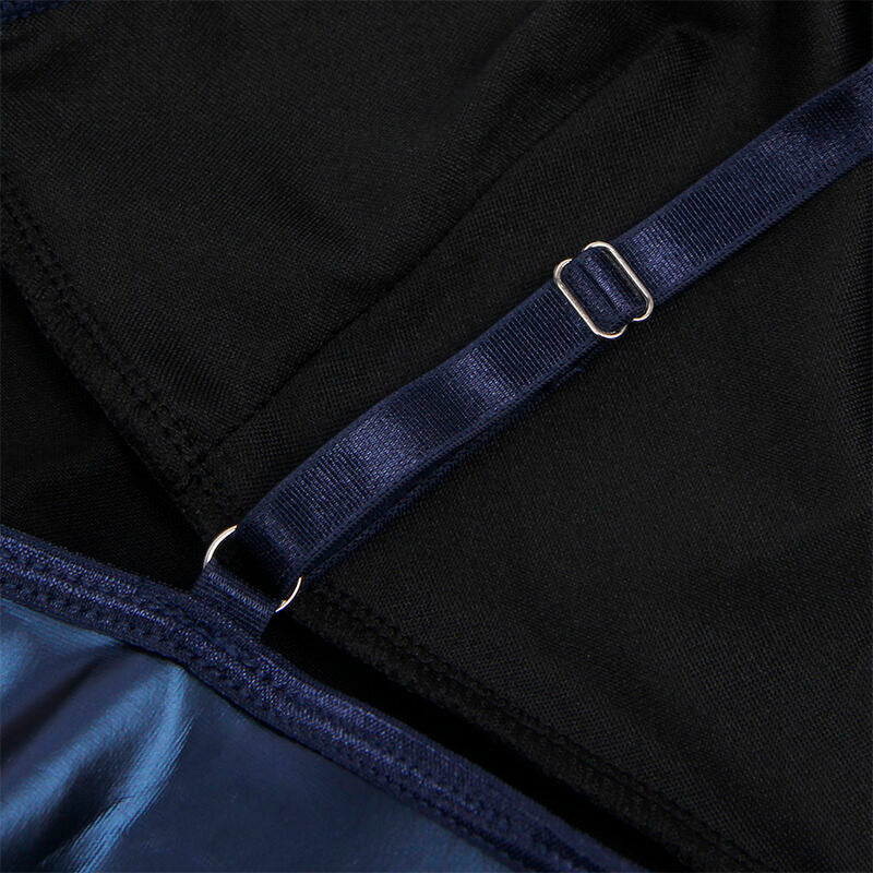 Subblime - 955427 abito con spalline in pelle blu l/xl