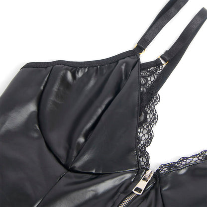 Subblime - 955458 body in pelle nera con zip s/m