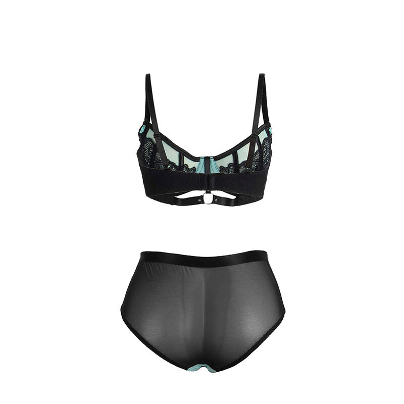 Subblime - 955564 soutien-gorge en vinyle vert avec fermeture éclair en résille l/xl