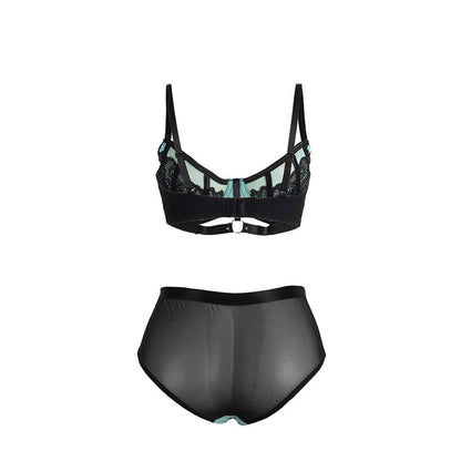 Subblime - 955564 soutien-gorge en vinyle vert avec fermeture éclair en résille l/xl