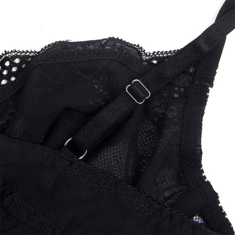 Subblime - 955618 body en dentelle avec fermeture à l'entrejambe noir s/m