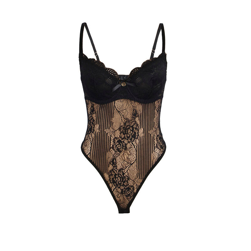 Subblime - 955625 body en dentelle avec fermeture à l'entrejambe noir l/xl