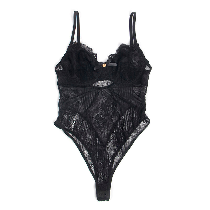 Subblime - 955625 body en dentelle avec fermeture à l'entrejambe noir l/xl