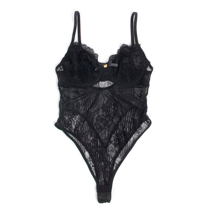 Subblime - 955618 body en dentelle avec fermeture à l'entrejambe noir s/m
