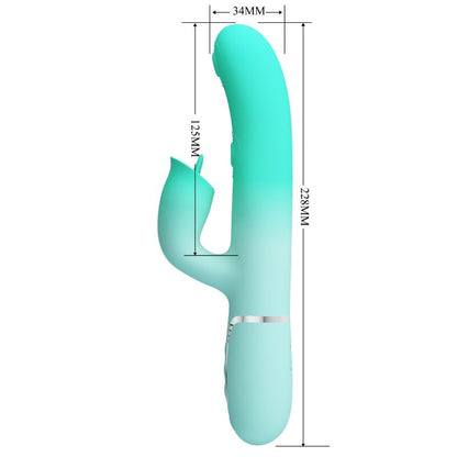 PRETTY LOVE - VIBRATORE MULTIFUNZIONE CONIGLIO GIGI VERDE ACQUA