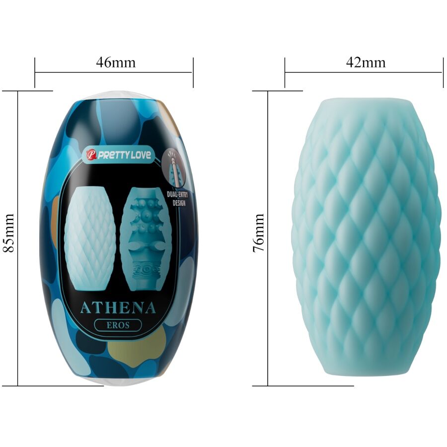 Pretty love - athena eros silicone masturbatore maschile azzurro cielo