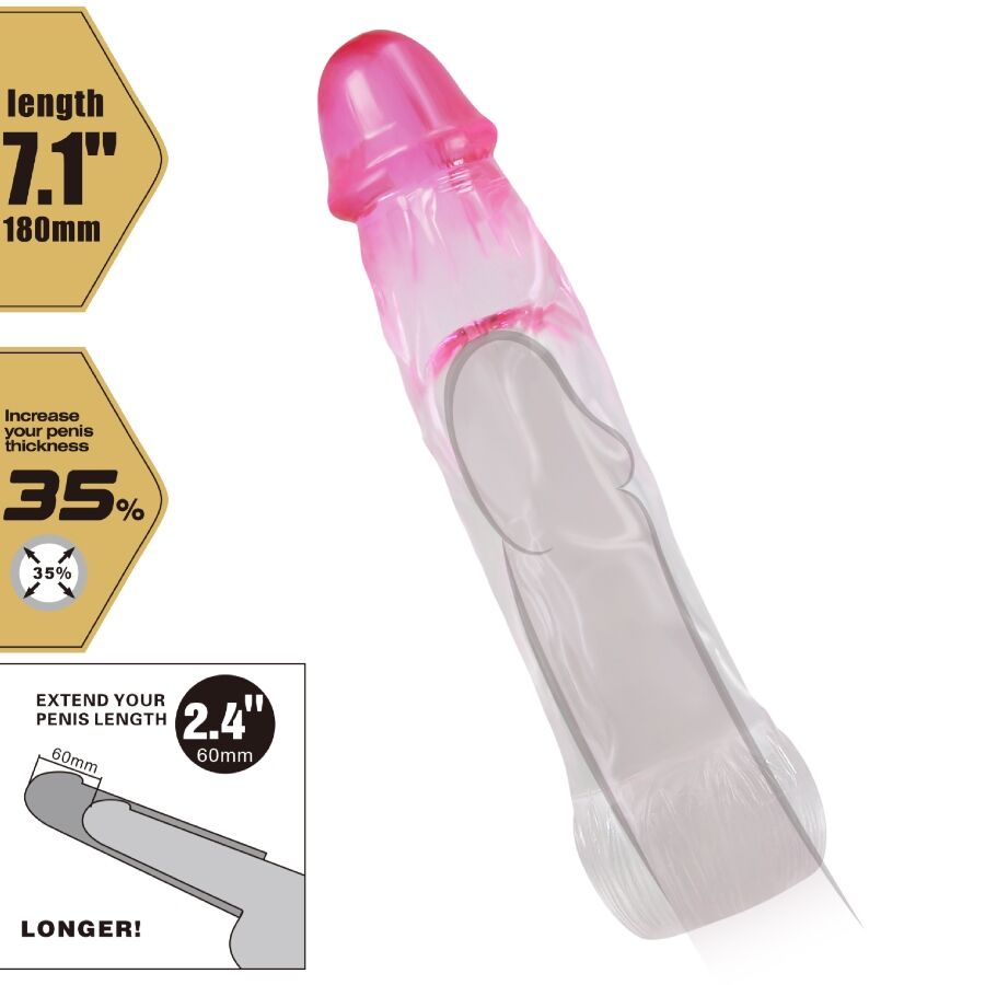 Pretty love - neron realistico 6 cm guaina di allargamento per pene rosa
