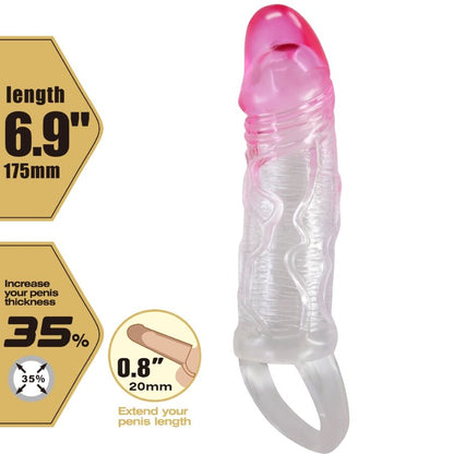 Pretty love - odes realistico 2 cm guaina di allargamento per pene rosa