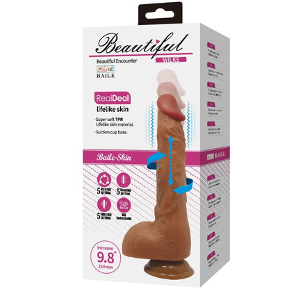 Baile Beautiful Réaliste Dildo Stimulation Haut & Bas 25 cm Chair Foncé
