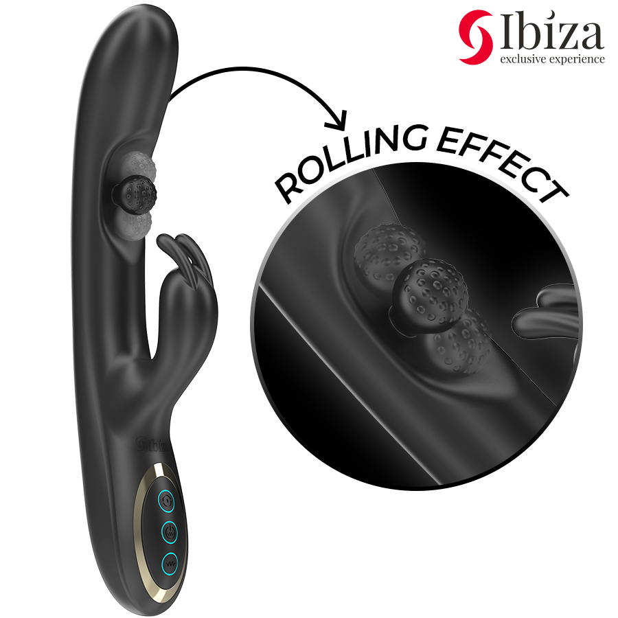IBIZA - POTENTE VIBRATORE RABBIT CON PERLA ROTANTE MASSAGGIANTE