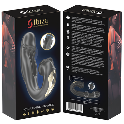 Ibiza - vibromasseur rose à effet de pichenette et stimulateur clitoridien