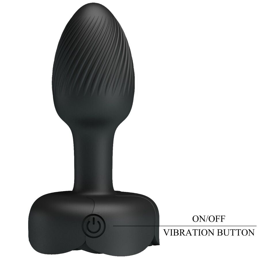 Pretty love - plug anale olman con luce led nero 8,8 cm