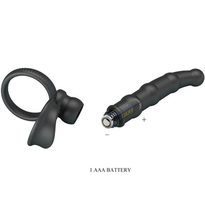 Pretty love - tatum anello per pene vibrante con tappo 10 vibrazioni nero