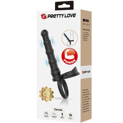 Pretty love - tatum anello per pene vibrante con tappo 10 vibrazioni nero