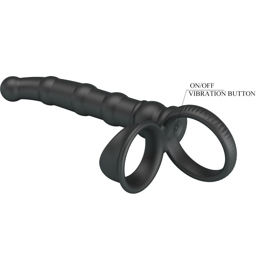Pretty love - tatum anello per pene vibrante con tappo 10 vibrazioni nero