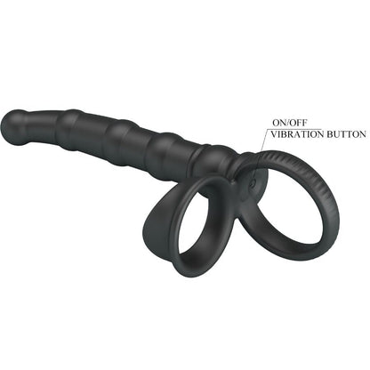 Pretty love - tatum anello per pene vibrante con tappo 10 vibrazioni nero