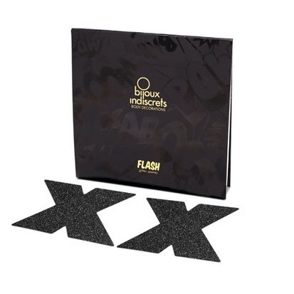 Bijoux pezoneras flash cruz negro