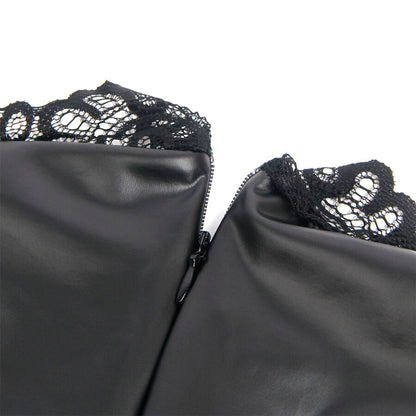 Subblime - 957551 abito in pelle con collo in pizzo nero l/xl