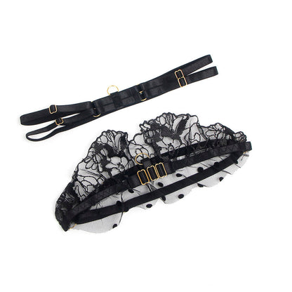 Subblime - 957483 set reggiseno e giarrettiera in pizzo nero s/m