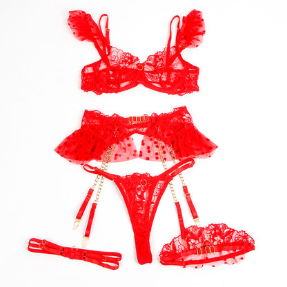 Subblime - 957513 ensemble soutien-gorge et porte-jarretelles en dentelle rouge L/XL