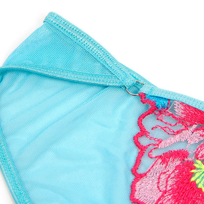 Subblime - 957650 ensemble soutien-gorge et ceinture broderie fleurs rose l/xl