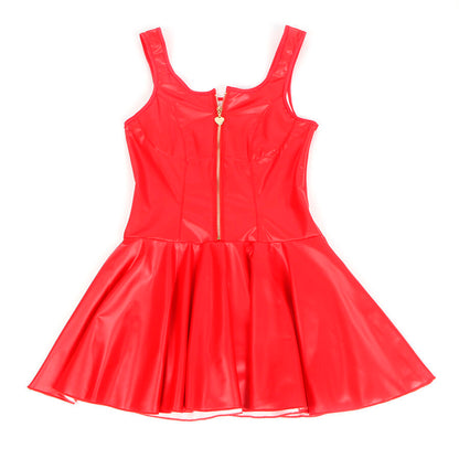 Subblime - 957698 abito in pelle con zip cuore rosso l/xl