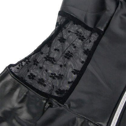 Subblime - 957704 abito in pelle con cerniera in pizzo nero s/m