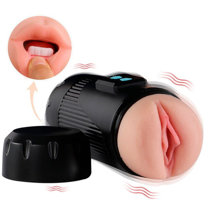 Shequ - kay doppio masturbatore con doppia bocca e vibrazione della vagina
