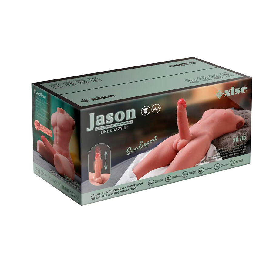 Xise - jason mezzo corpo torso maschile realistico con spinta e vibrazione 55 cm