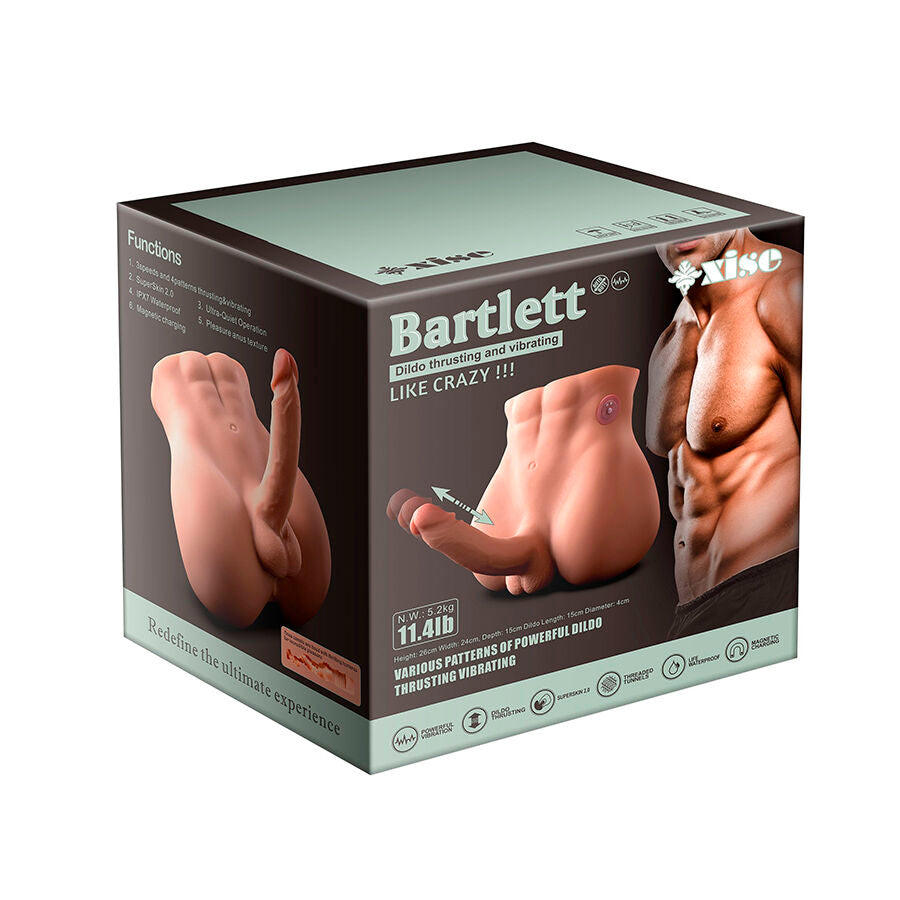 Xise - bertlett dildo ass realistico dildo e ano masturbatore posizione frontale con spinta 18 cm