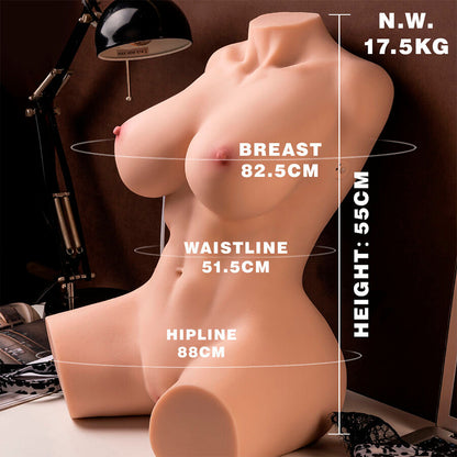 Xise - torse féminin réaliste avec poussée 55 cm